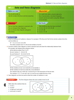 M1.1 Sets and Venn diagrams