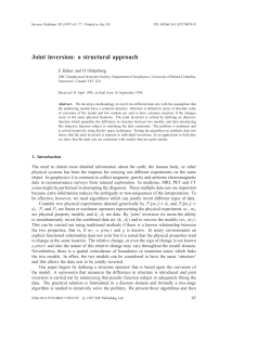 Joint inversion: a structural approach