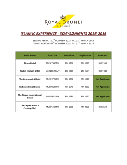 islamic experience - 3days/2nights 2015-2016