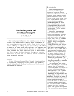 Pension Integration and Social Security Reform