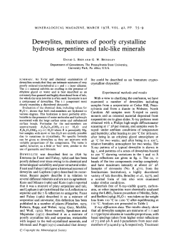 Deweylites, mixtures of poorly crystalline hydrous serpentine