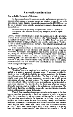 Rationality and Intuition