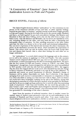 "A Contrariety of Emotion": Jane Austen`s Ambivalent Lovers in Pride