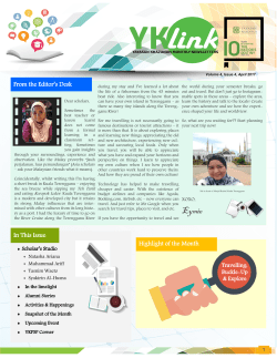 In This Issue Highlight of the Month From the Editor`s Desk