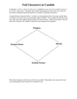 Foil Characters in Candide - AP English Literature and Composition