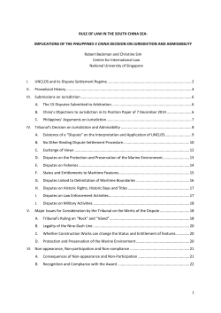 IMPLICATIONS OF THE PHILIPPINES V CHINA DECISION ON