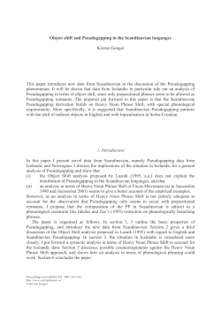Object shift and Pseudogapping in the Scandinavian languages
