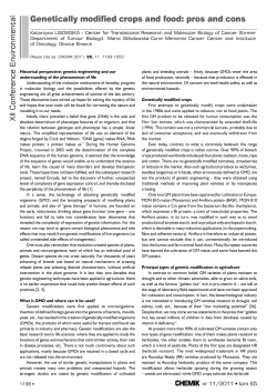 Genetically modified crops and food: pros and cons