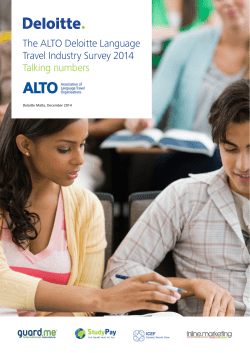 The ALTO Deloitte Language Travel Industry Survey 2014 (Summary)