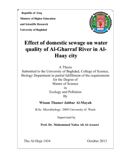 Effect of domestic sewage on water quality of Al