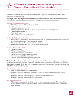 Effective Communication Techniques to Support Motivational