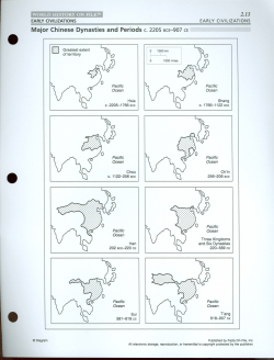 Major Chinese Dynasties and Periods c. 2205 BCE