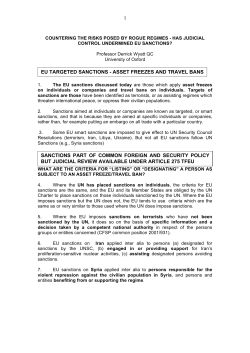 1 sanctions part of common foreign and security policy but judicial