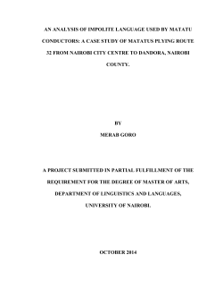 An Analysis of Impolite Language Used by Matatu Conductors: a