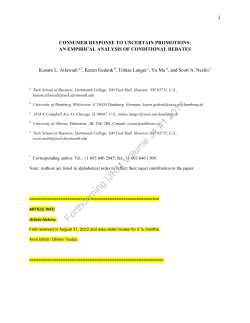 Consumer response to uncertain promotions