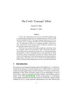 The C++0x “Concepts” Effort