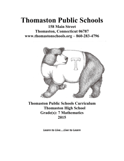 Grade 7 - Thomaston Public Schools