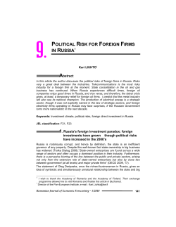Political Risk for Foreign Firms in Russia