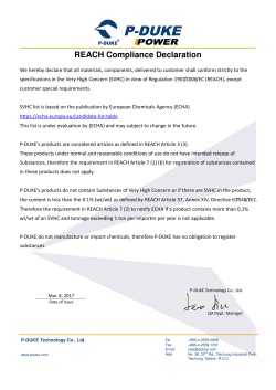 REACH Compliance Declaration - P-DUKE