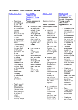 GEOGRAPHY CURRICULUM BY NATION ENGLAND
