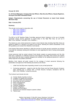 MCI Circular 30 Requirements Concerning the Use of Armed