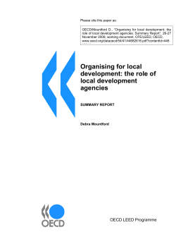 Organising for local development: the role of local
