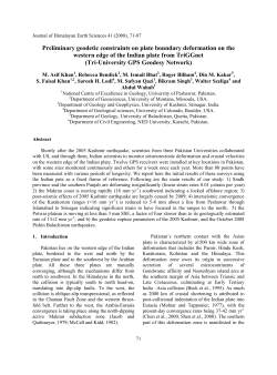 Preliminary geodetic constraints on plate boundary
