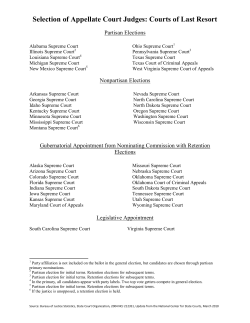 Selection of Appellate Court Judges: Courts of Last Resort
