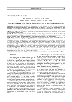 (IV) OXIDE NANOSTRUCTURES AS GAS
