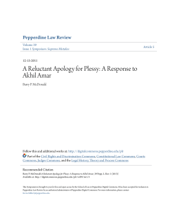A Reluctant Apology for Plessy: A Response to Akhil Amar
