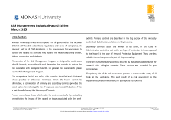 Risk Management Biological Hazard Edition