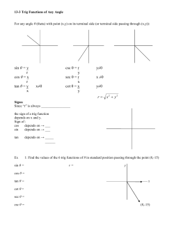 12-2 Trig Functions of Acute Angles