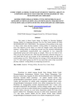 COMIC STRIPS AS MEDIA TO DEVELOP STUDENTS` WRITING