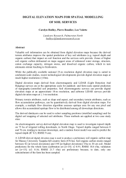 DIGITAL ELEVATION MAPS FOR SPATIAL MODELLING OF SOIL