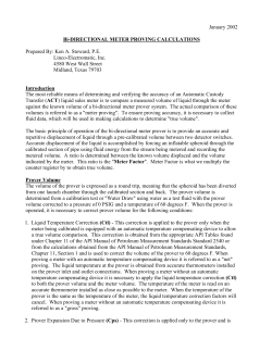 Bi-Directional Meter Proving Calculations