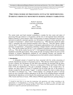 the time-course of processing syntactic dependencies: evidence