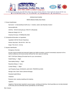 SODIUM SACCHARIN MSDS (Material Safety Data Sheet) 1