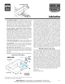 Lubrication - Sherline Products