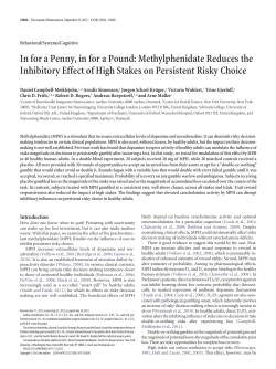 In for a Penny, in for a Pound: Methylphenidate Reduces the