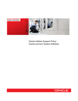 Oracle Lifetime Support Policy: Oracle and Sun Systems Software