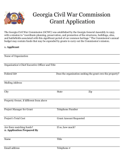 Grant Applications - Georgia Civil War Commission