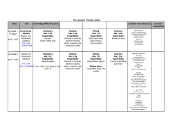 4th Quarter Pacing Guide