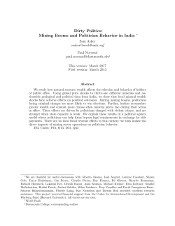Dirty Politics: Mining Booms and Politician Behavior in India