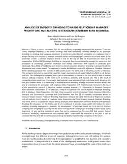analysis of employer branding towards relationship manager priority