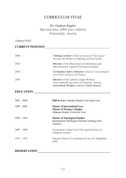 curriculum vitae - International Theological Institute