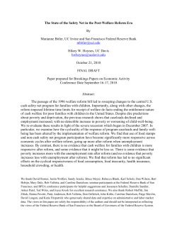 The State of the Safety Net in the Post