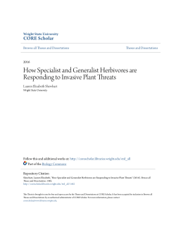 How Specialist and Generalist Herbivores are Responding to