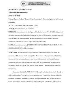 DEPARTMENT OF AGRICULTURE Agricultural Marketing Service