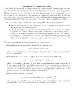 Parametric Equations Intro