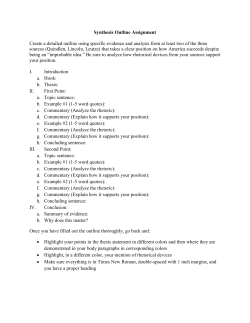 Synthesis Outline Assignment